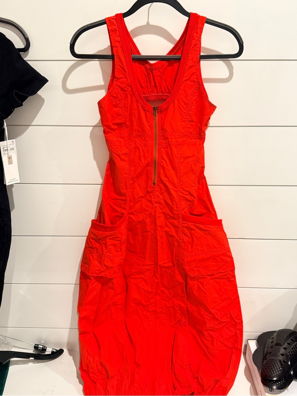 Red Sleeveless Zip-Front Women's Dress
